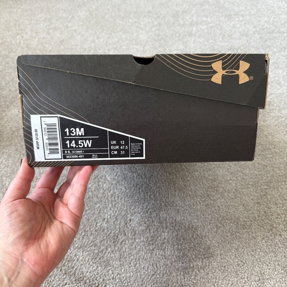 NIB Under Armour Men's Embiid One Omen Navy Blue and Black Hovr Sneaker Size 13 - Picture 7 of 7